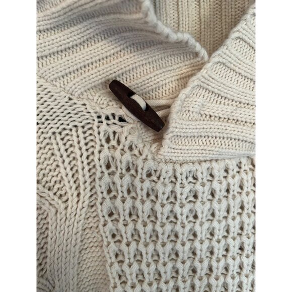 Weatherproof Cream Cable Knit Long Sleeve Fishman Men's Sweater Size Medium - Picture 5 of 12